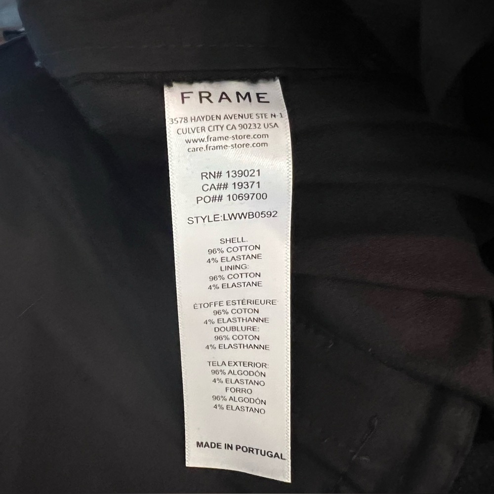 NEW FRAME Le High Straight Trouser Women Noir Black Size 0 - Picture 13 of 14